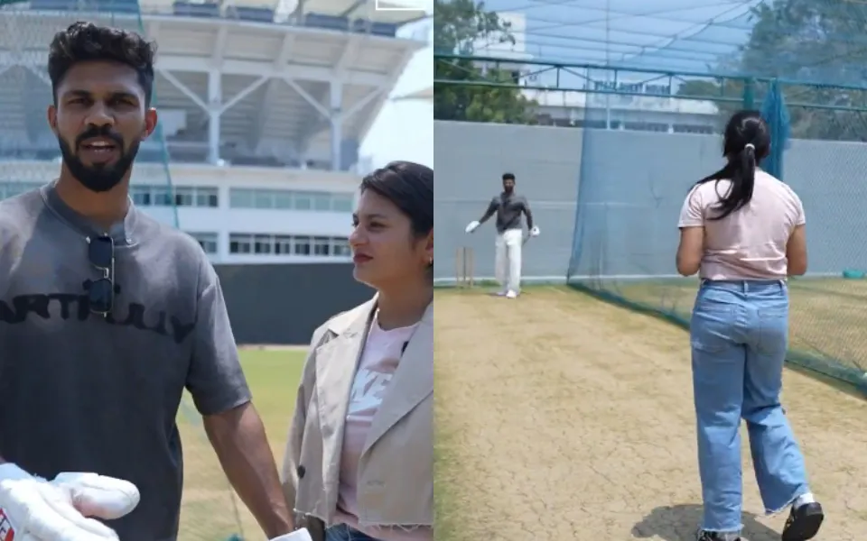 [Watch] Utkarsha Pawar beats Ruturaj Gaikwad in fun nets challenge