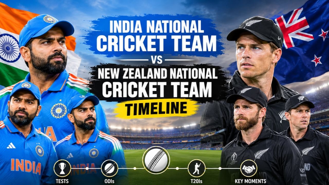 India National Cricket Team vs New Zealand National Cricket Team Timeline