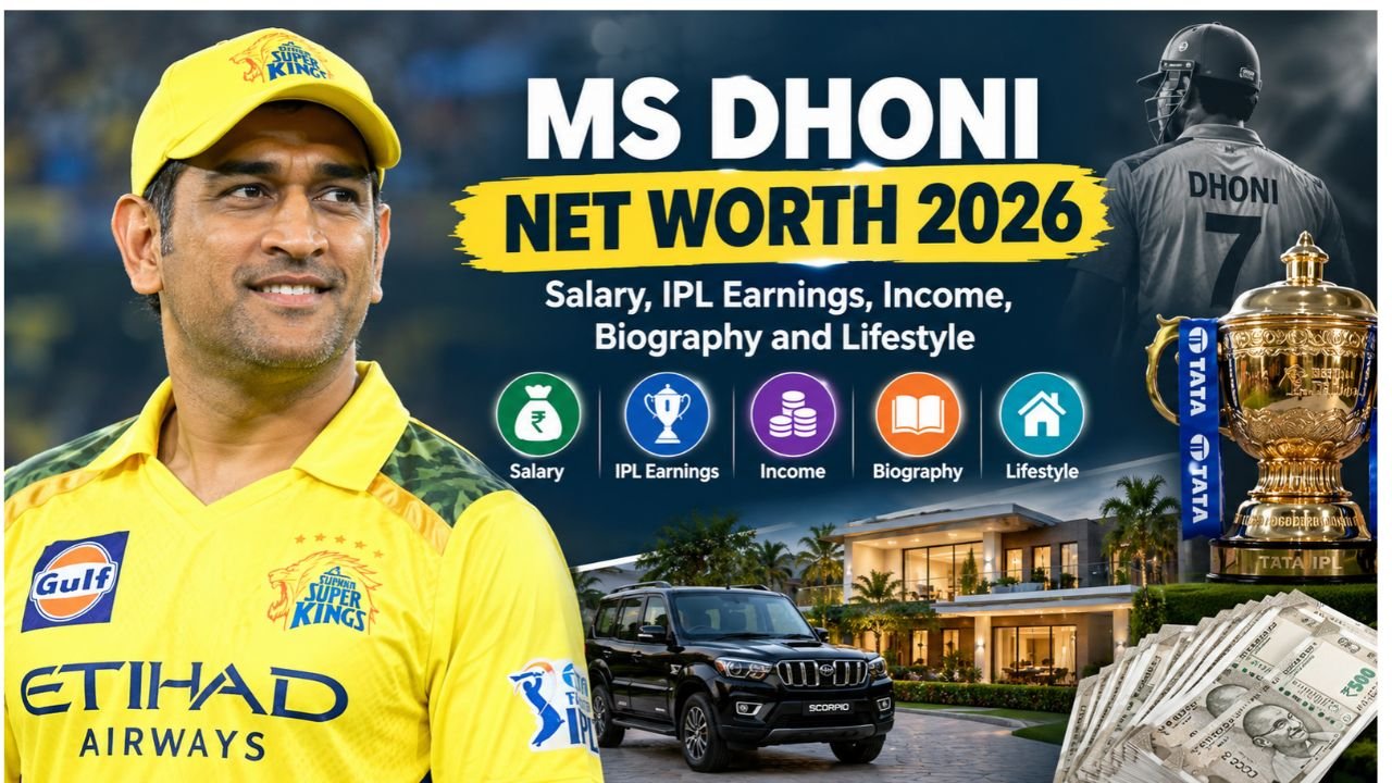 Ms Dhoni Net Worth 2026: Salary, IPL Earnings, Income, and Lifestyle Ms Dhoni Net Worth 2026: Salary, IPL Earnings, Income, and Lifestyle